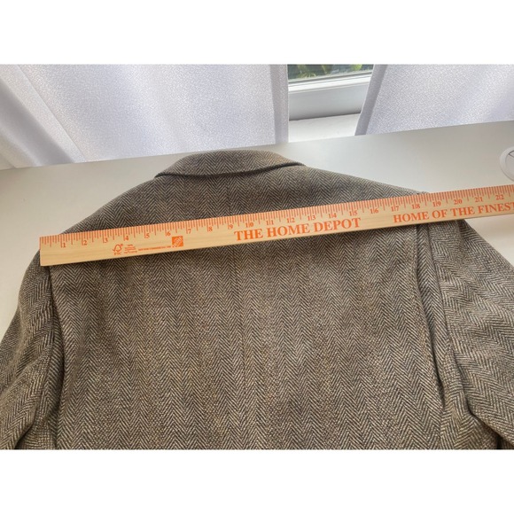 LA CROSSE Men's 40R Brown Herringbone Wool Tweed Blazer Jacket Elbow Patches - Picture 11 of 12
